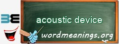 WordMeaning blackboard for acoustic device